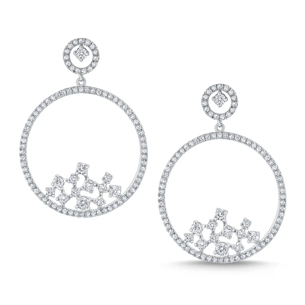 14k White Gold Diamond Earrings