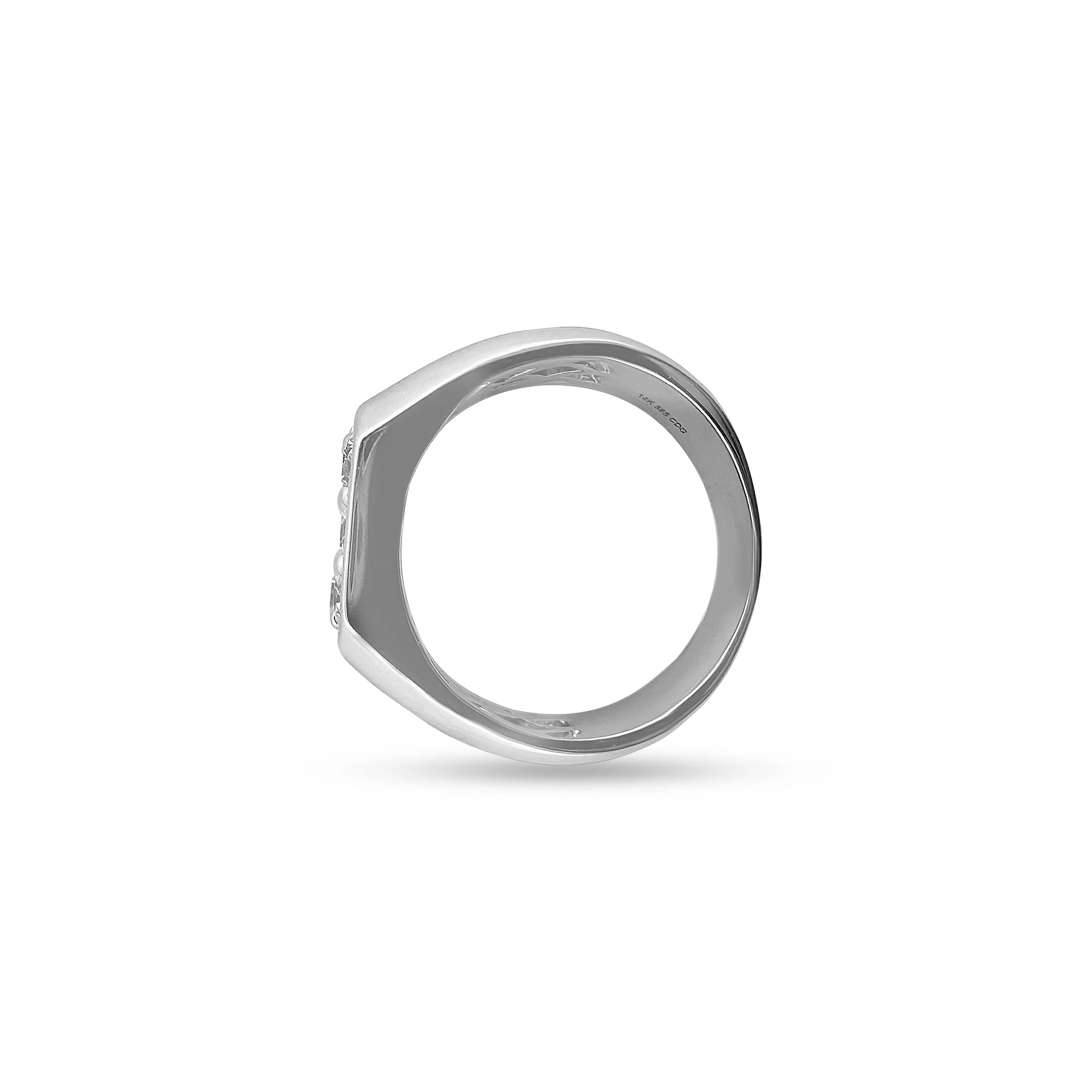 2.98ctw Round Brilliant Diamond Men's Ring in 14k White Gold