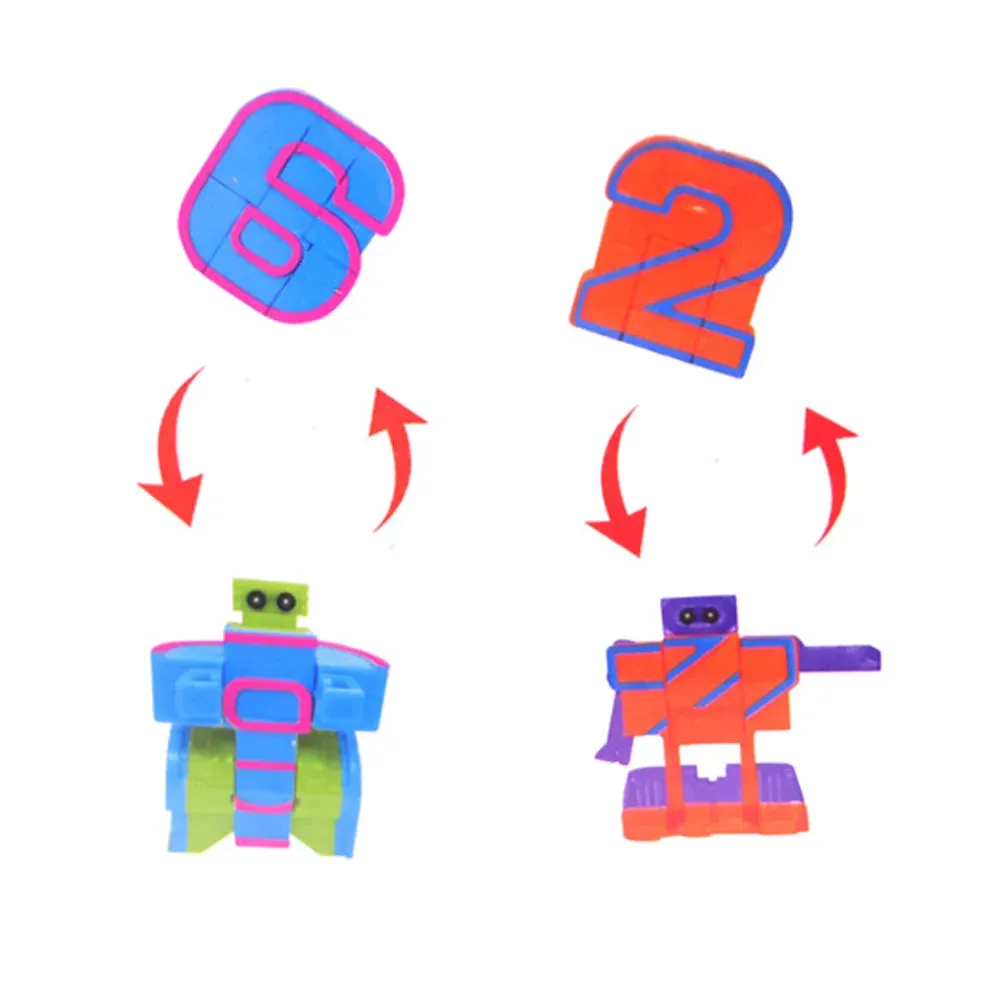 Adapting Numbers: 10-Piece STEM Robot Toy for Math Learning Fun