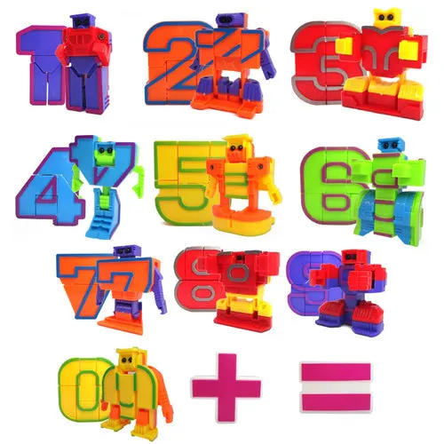 Adapting Numbers: 10-Piece STEM Robot Toy for Math Learning Fun