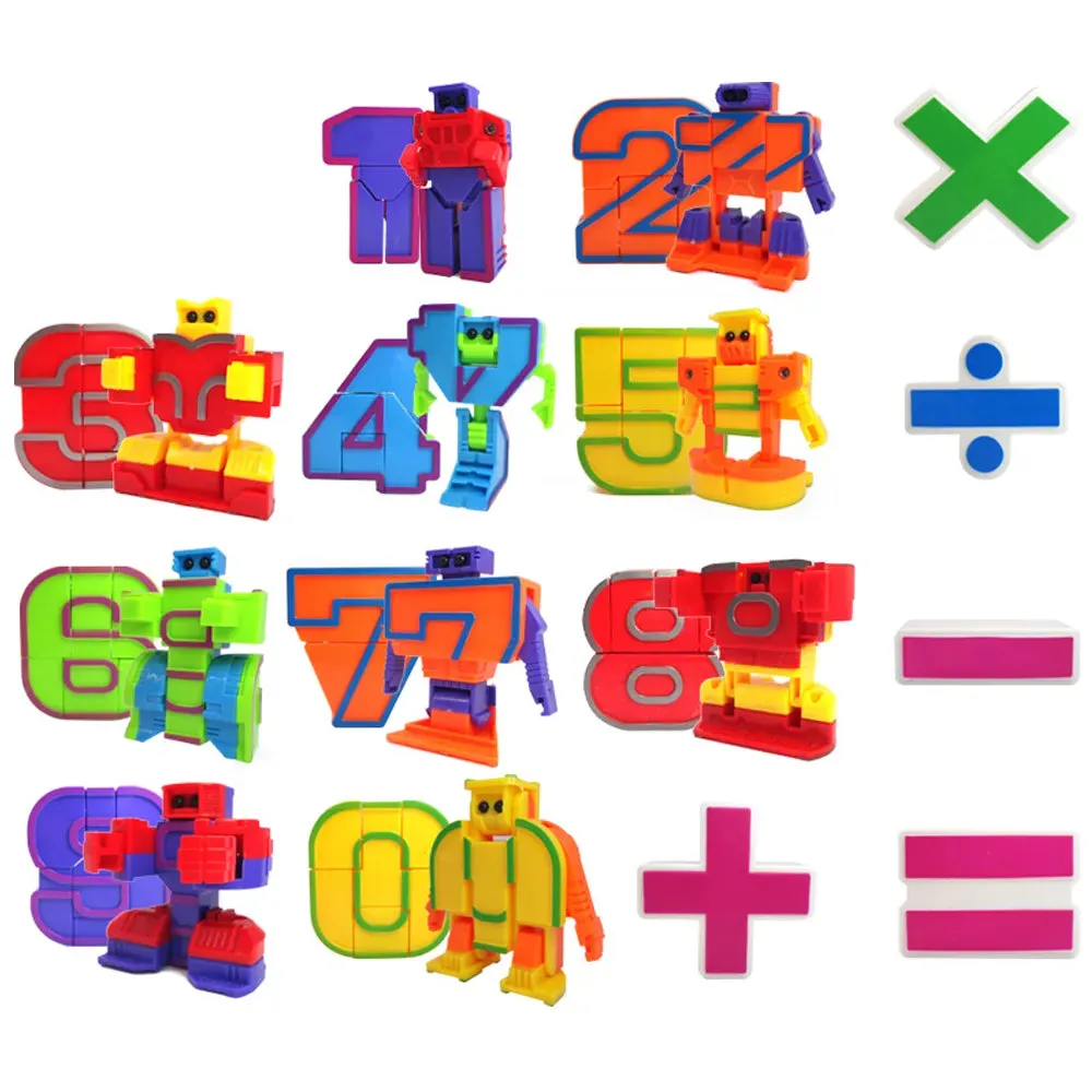 Adapting Numbers: 10-Piece STEM Robot Toy for Math Learning Fun