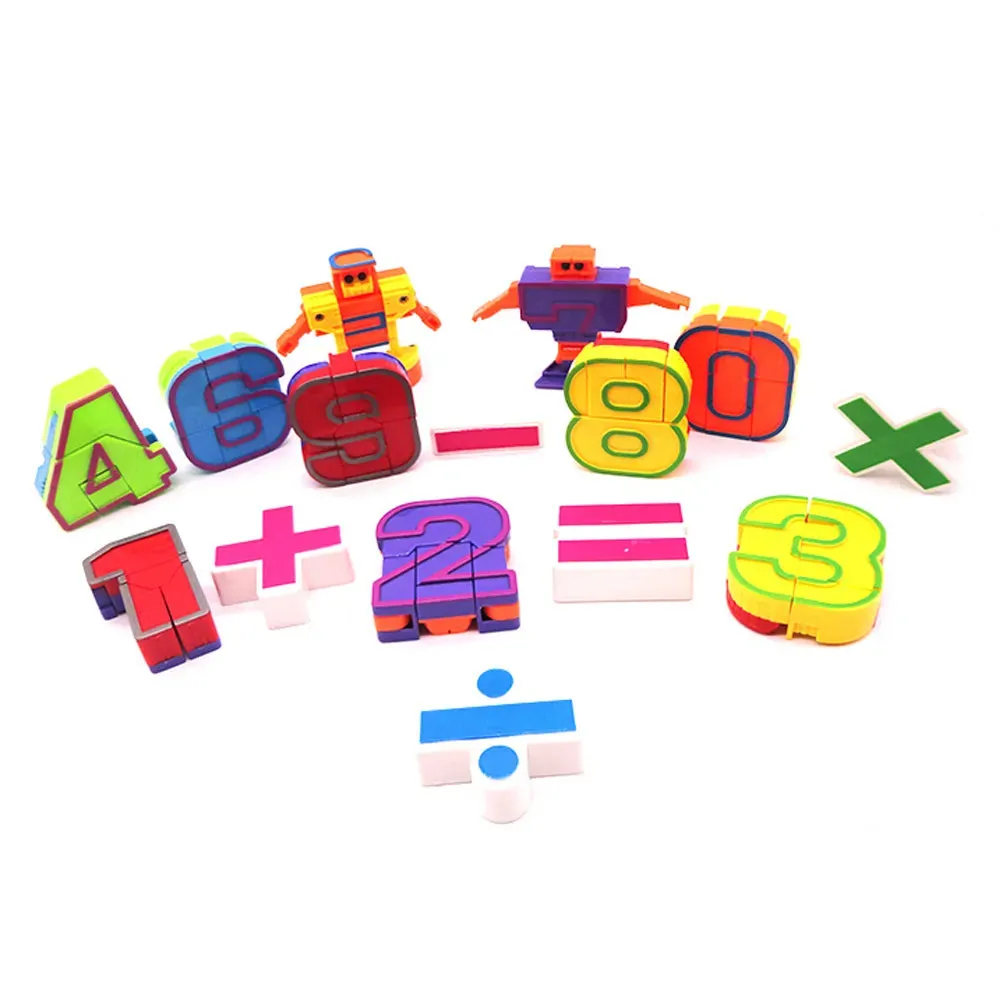 Adapting Numbers: 10-Piece STEM Robot Toy for Math Learning Fun