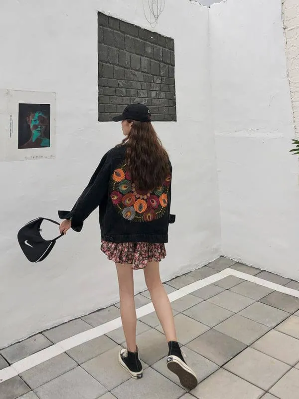 Adhira Gorgeous Embroidered Oversize Denim Jacket