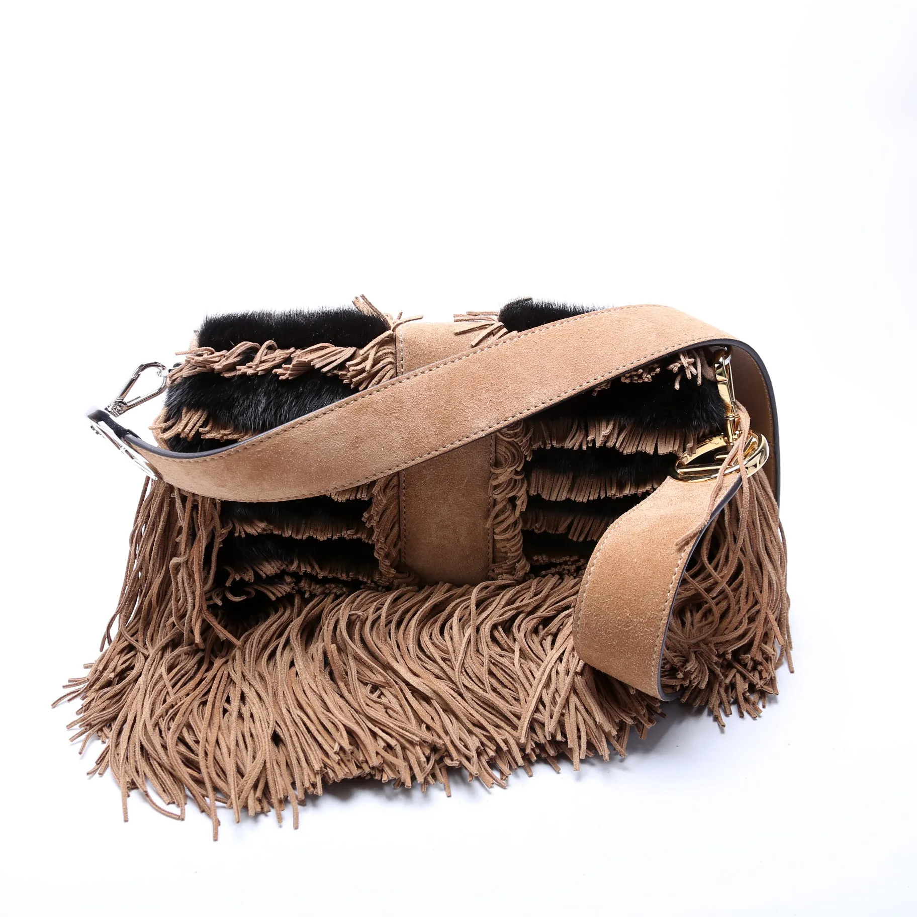 Baguette Fur/Suede Fringe