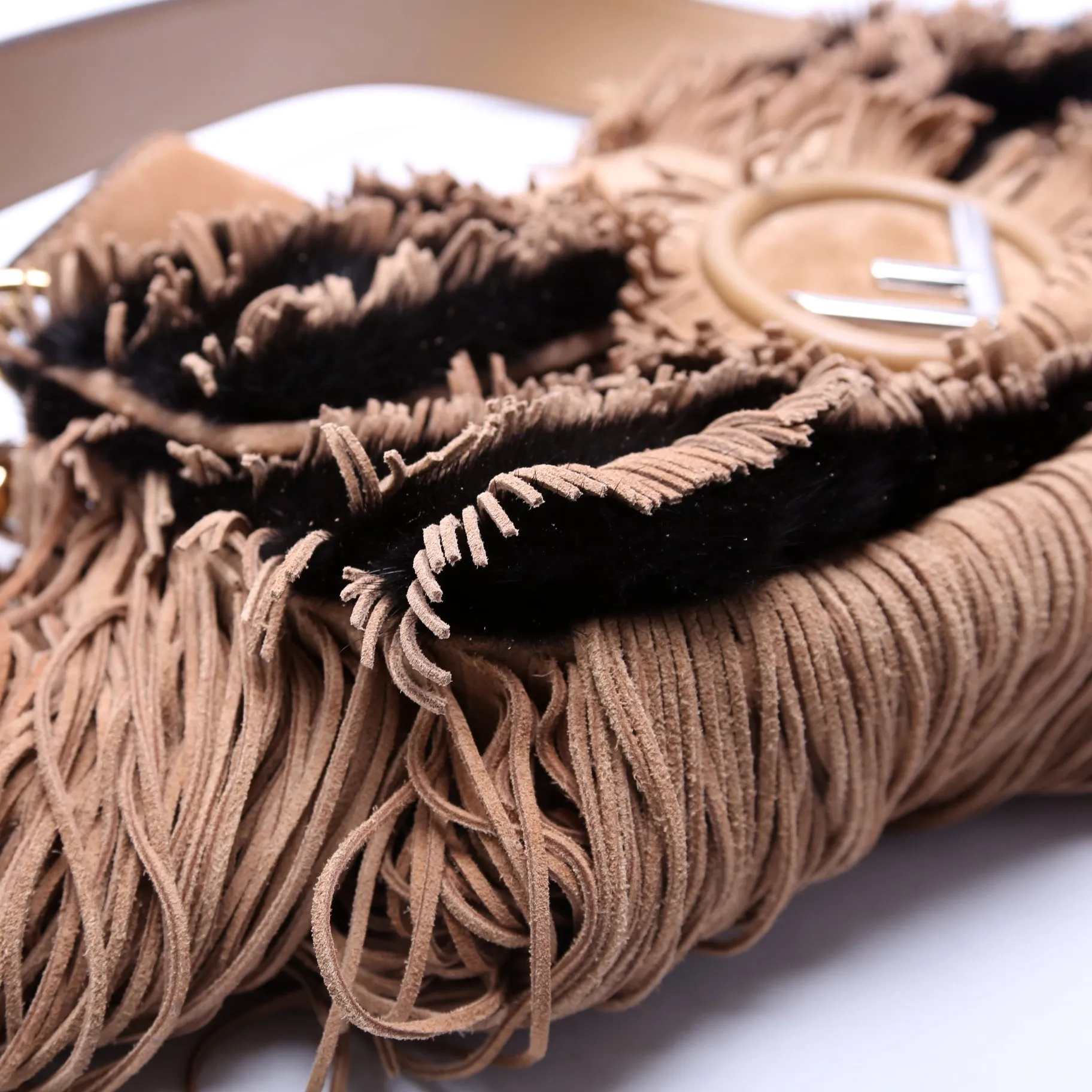 Baguette Fur/Suede Fringe