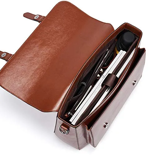 BOSTANTEN Leather Briefcase 14" Vintage Laptop Messenger Satchel Office Business Bag for Women