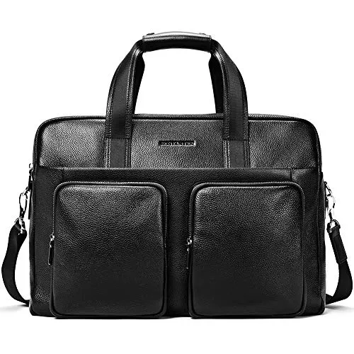 BOSTANTEN Leather Briefcase Messenger Business Bags 17" Laptop Handbag for Men