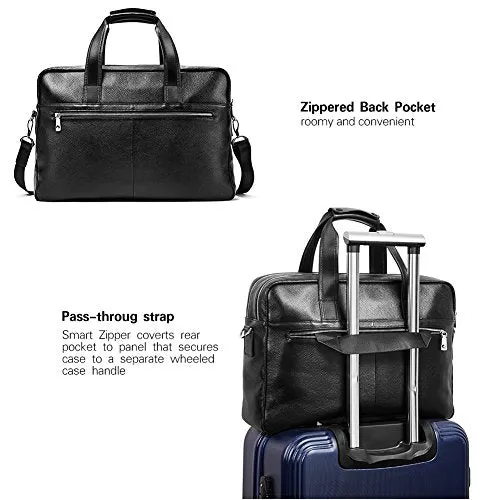 BOSTANTEN Leather Briefcase Messenger Business Bags 17" Laptop Handbag for Men
