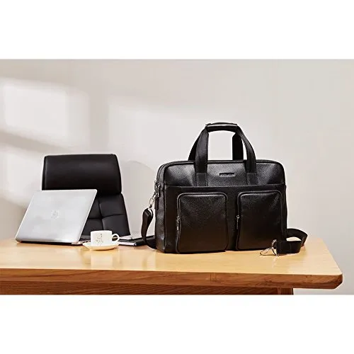BOSTANTEN Leather Briefcase Messenger Business Bags 17" Laptop Handbag for Men