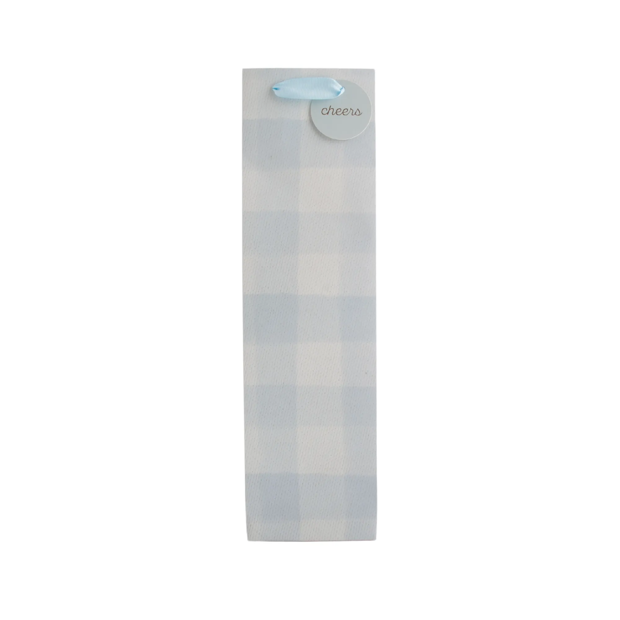 Bottle Gift Bag - Blue Gingham