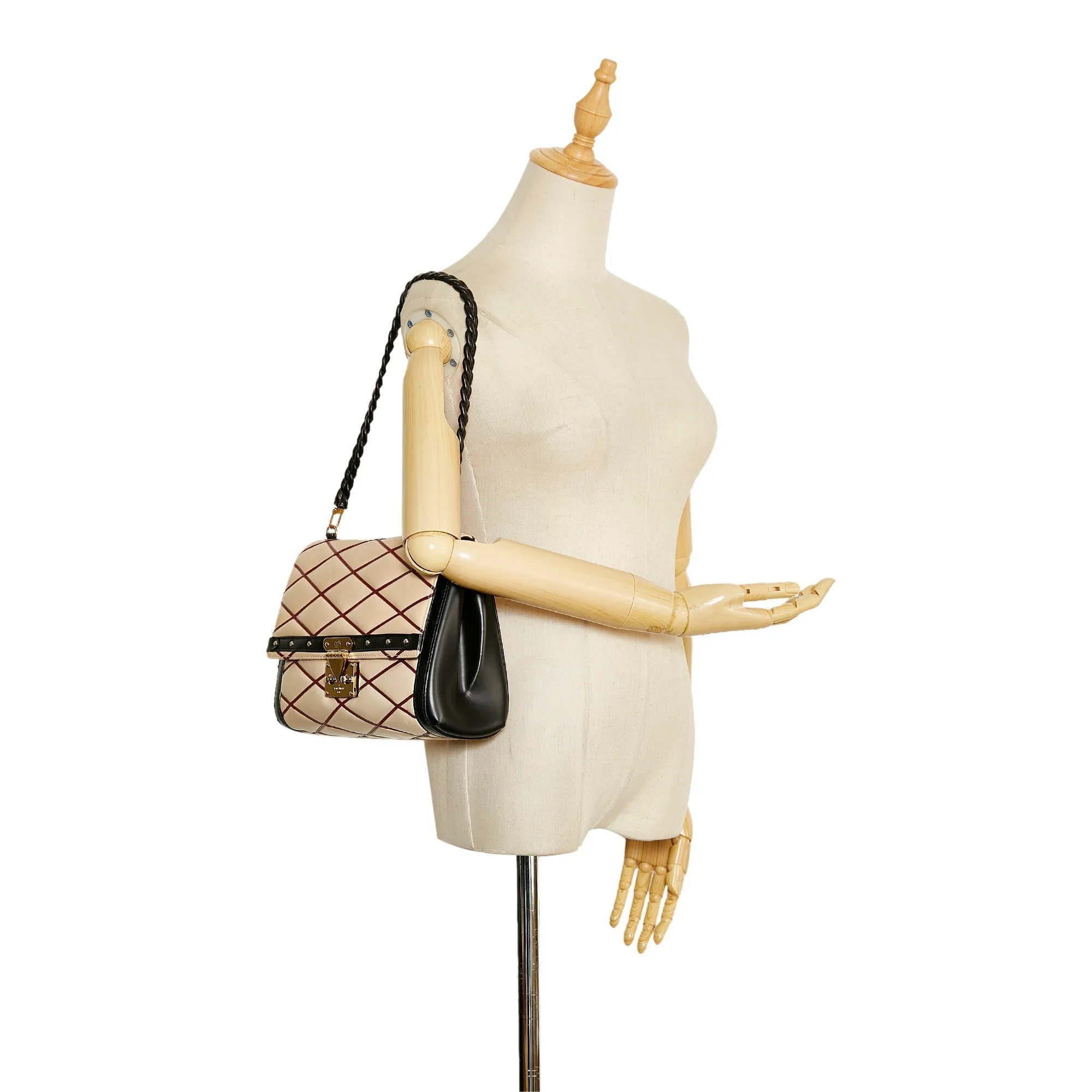 Brown Louis Vuitton Malletage Pochette Flap Bag