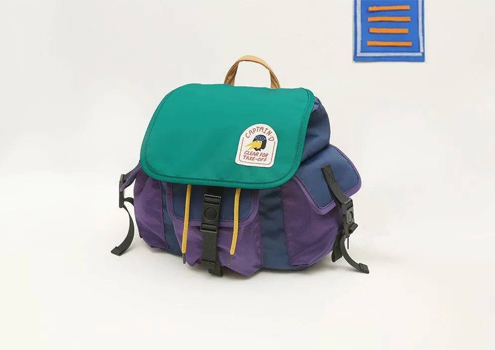 Casual Cute Mini Dinosaur Pilot Small Colour Block Backpack