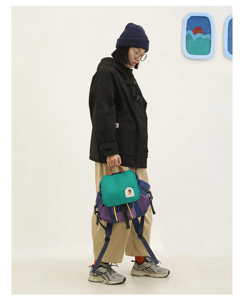 Casual Cute Mini Dinosaur Pilot Small Colour Block Backpack