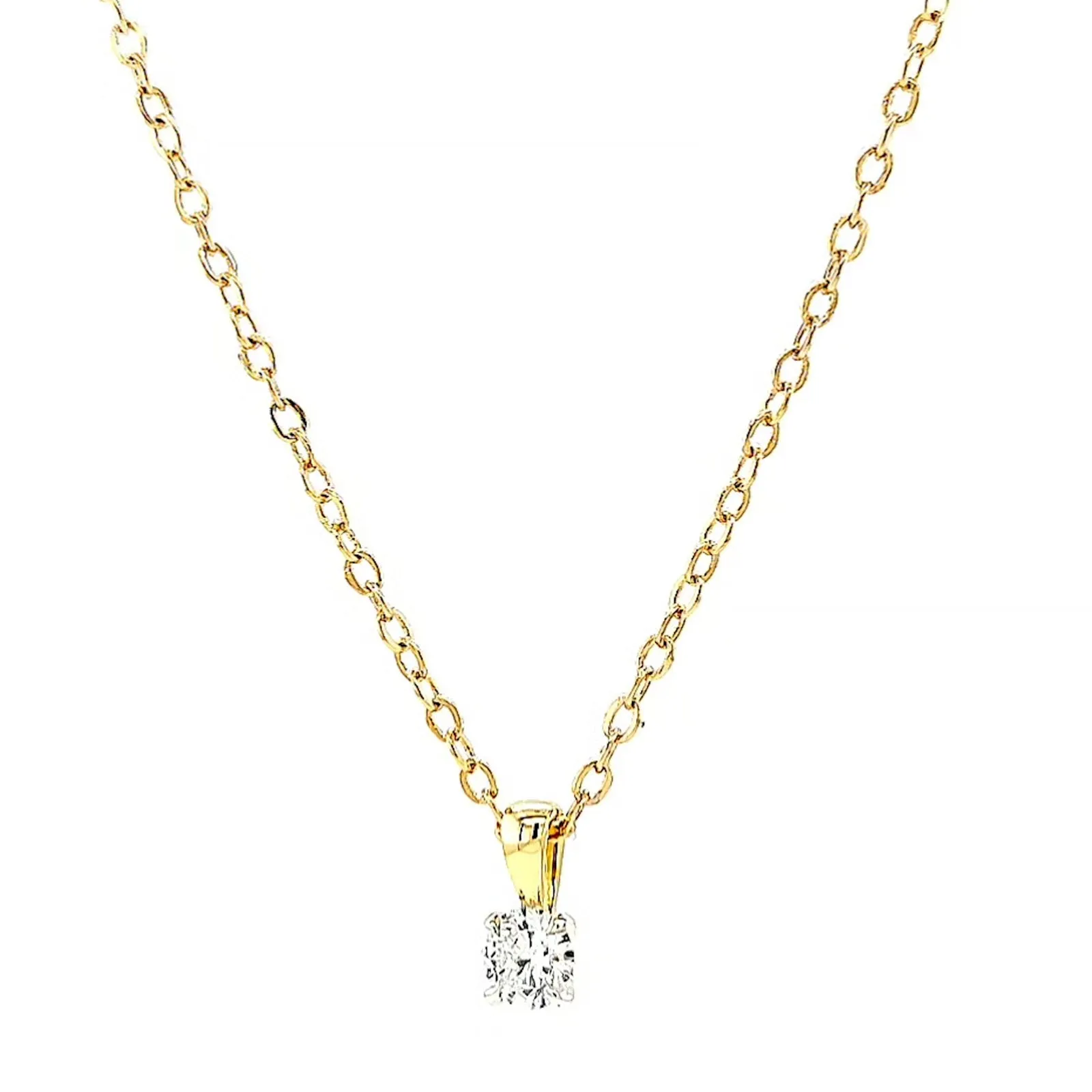 Celebration 9ct Yellow Gold Round Brilliant Cut 1/4 CARAT Lab Grown Diamond Pendant