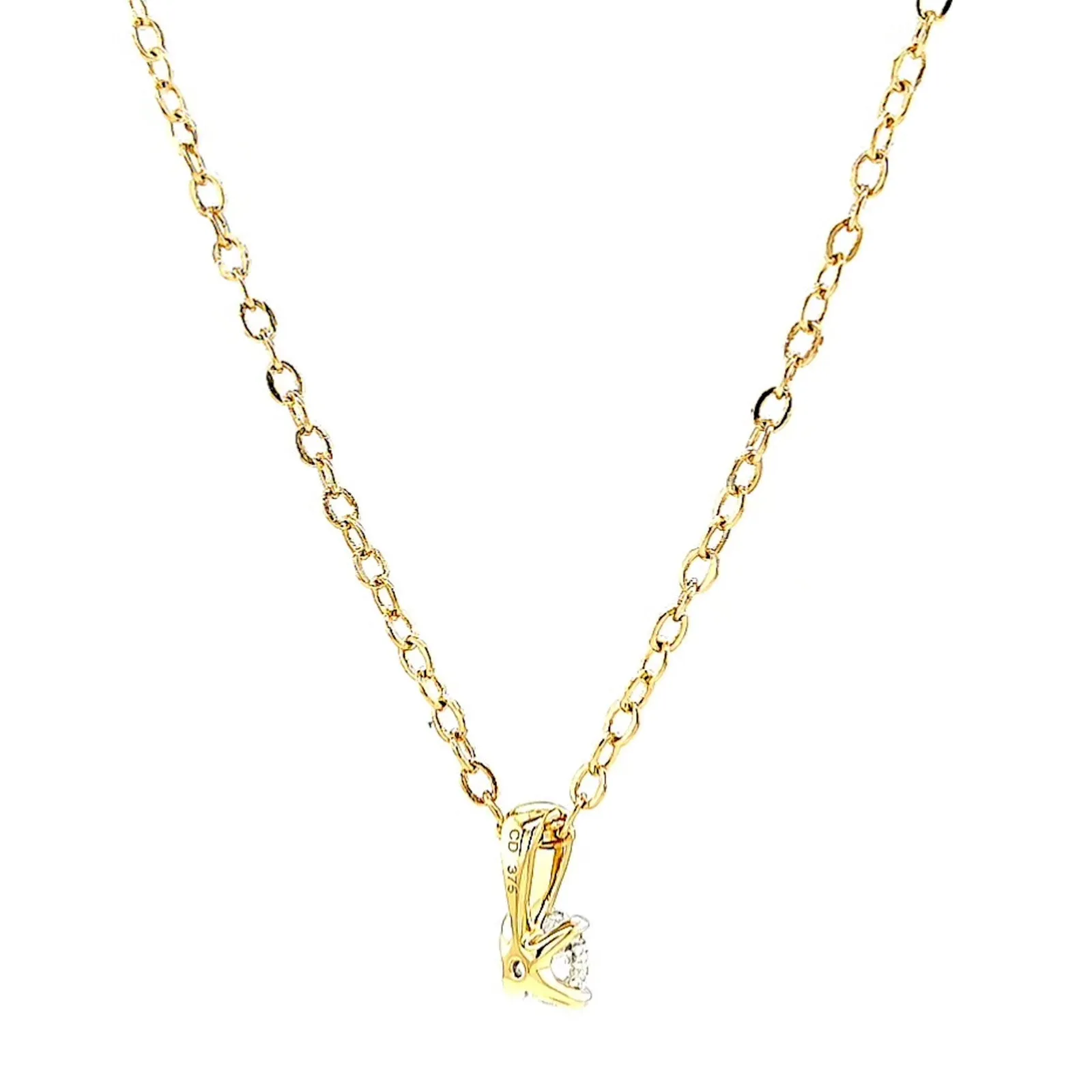Celebration 9ct Yellow Gold Round Brilliant Cut 1/4 CARAT Lab Grown Diamond Pendant