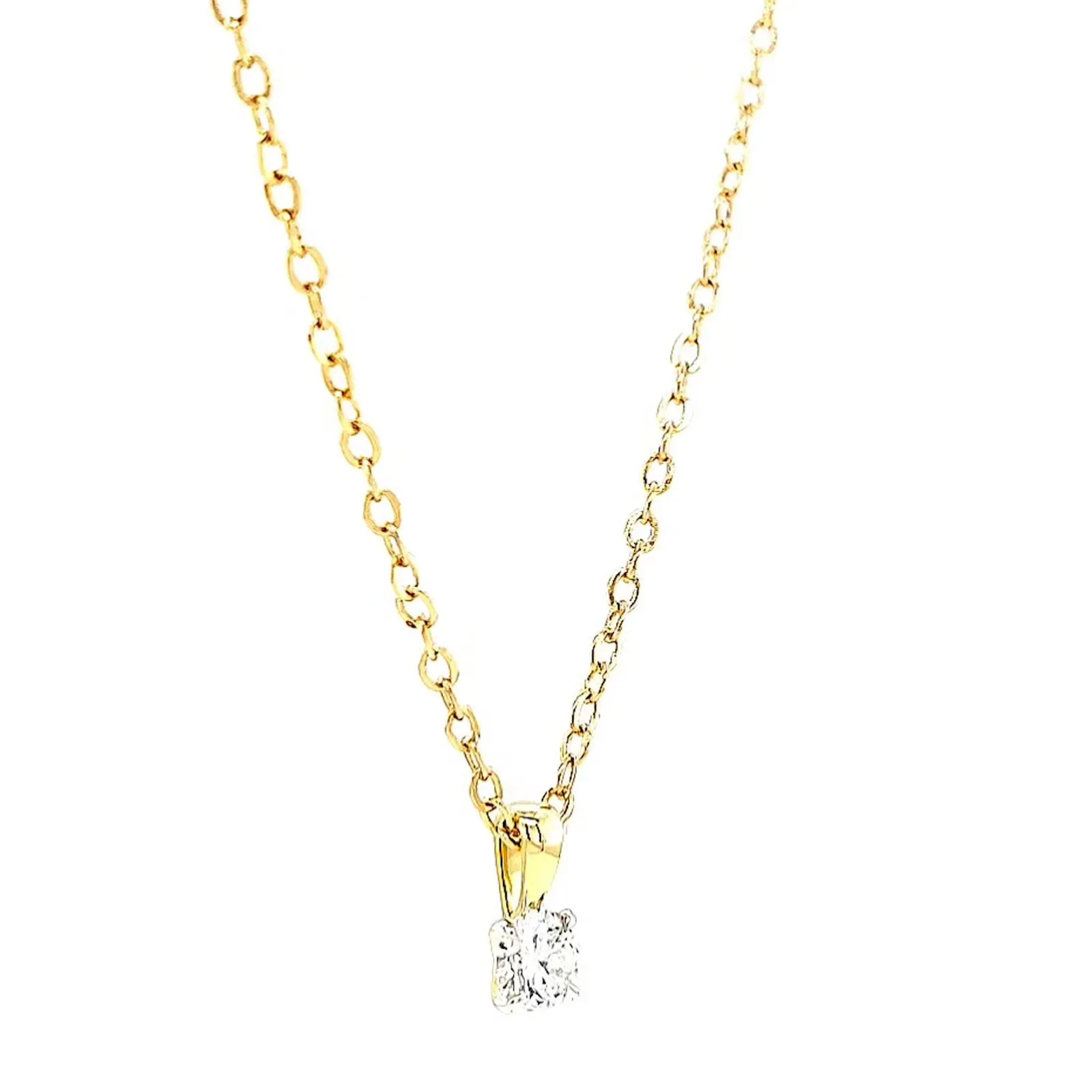 Celebration 9ct Yellow Gold Round Brilliant Cut 1/4 CARAT Lab Grown Diamond Pendant