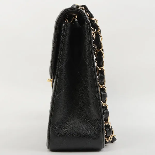 Chanel 2003 Made Caviar Skin Classic Flap Chain Bag Jumbo Black