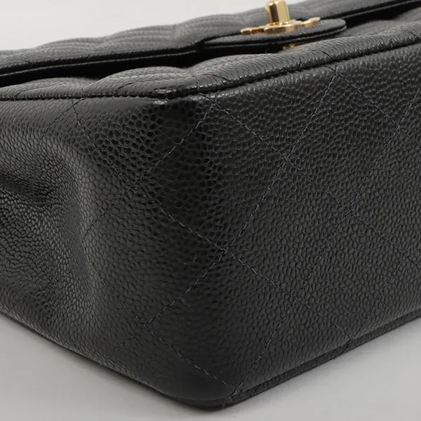 Chanel 2003 Made Caviar Skin Classic Flap Chain Bag Jumbo Black