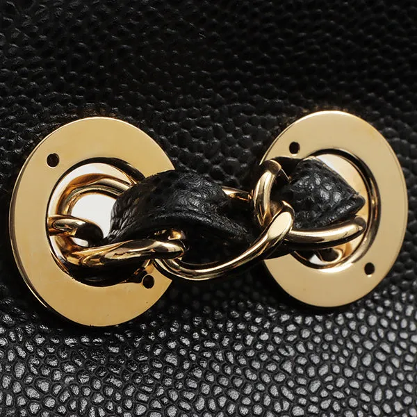 Chanel 2003 Made Caviar Skin Classic Flap Chain Bag Jumbo Black