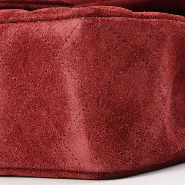 Chanel Around 1995 Made Suede Classic Flap Chain Bag 23Cm Red