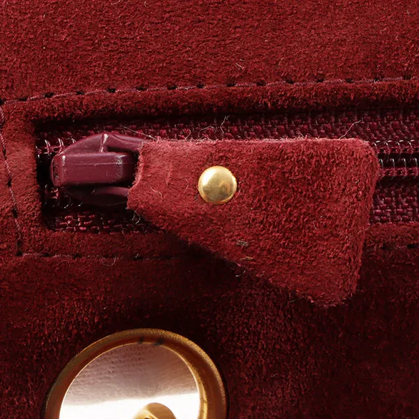 Chanel Around 1995 Made Suede Classic Flap Chain Bag 23Cm Red