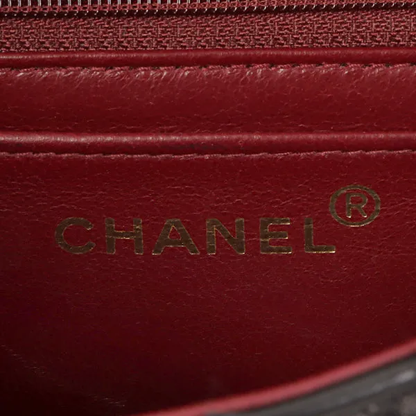 CHANEL Around 1995 Made Tortoiseshell Classic Flap Chain Bag 25Cm Black