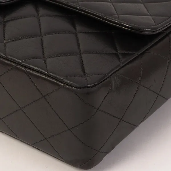 CHANEL Around 1995 Made Tortoiseshell Classic Flap Chain Bag 25Cm Black