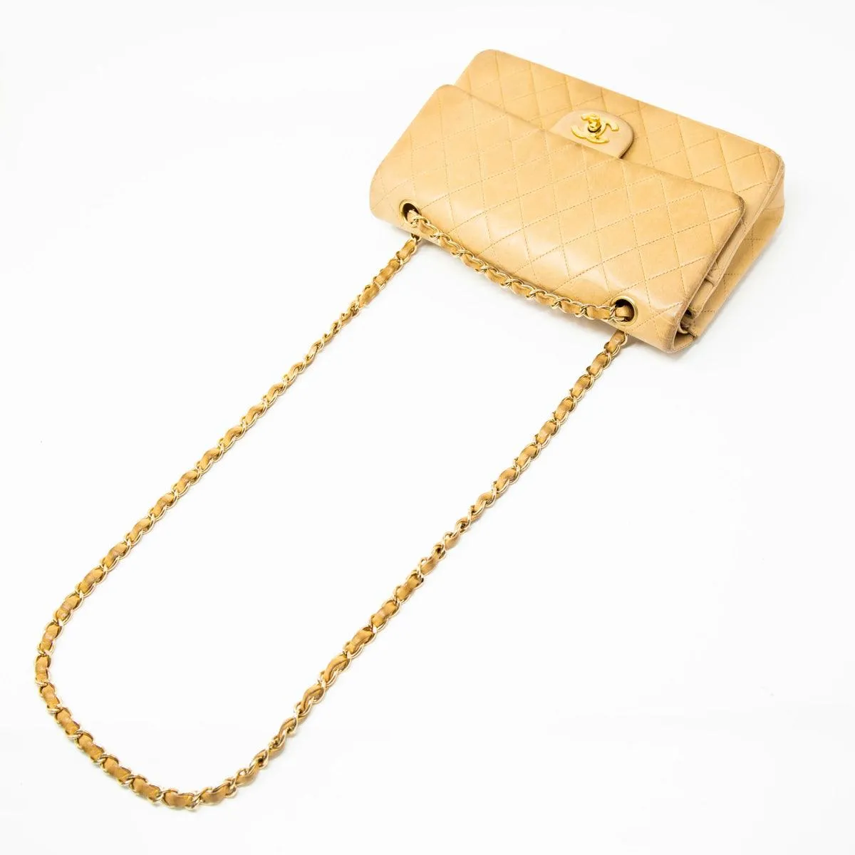 Chanel Beige Medium Vintage Classic Flap
