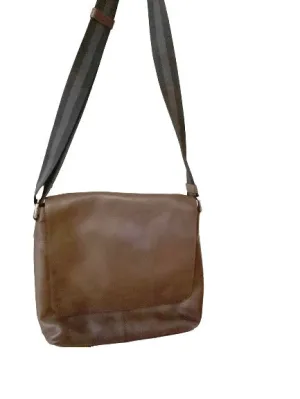 Coach Men's Charles F72362 Brown Leather Messenger Bag Used