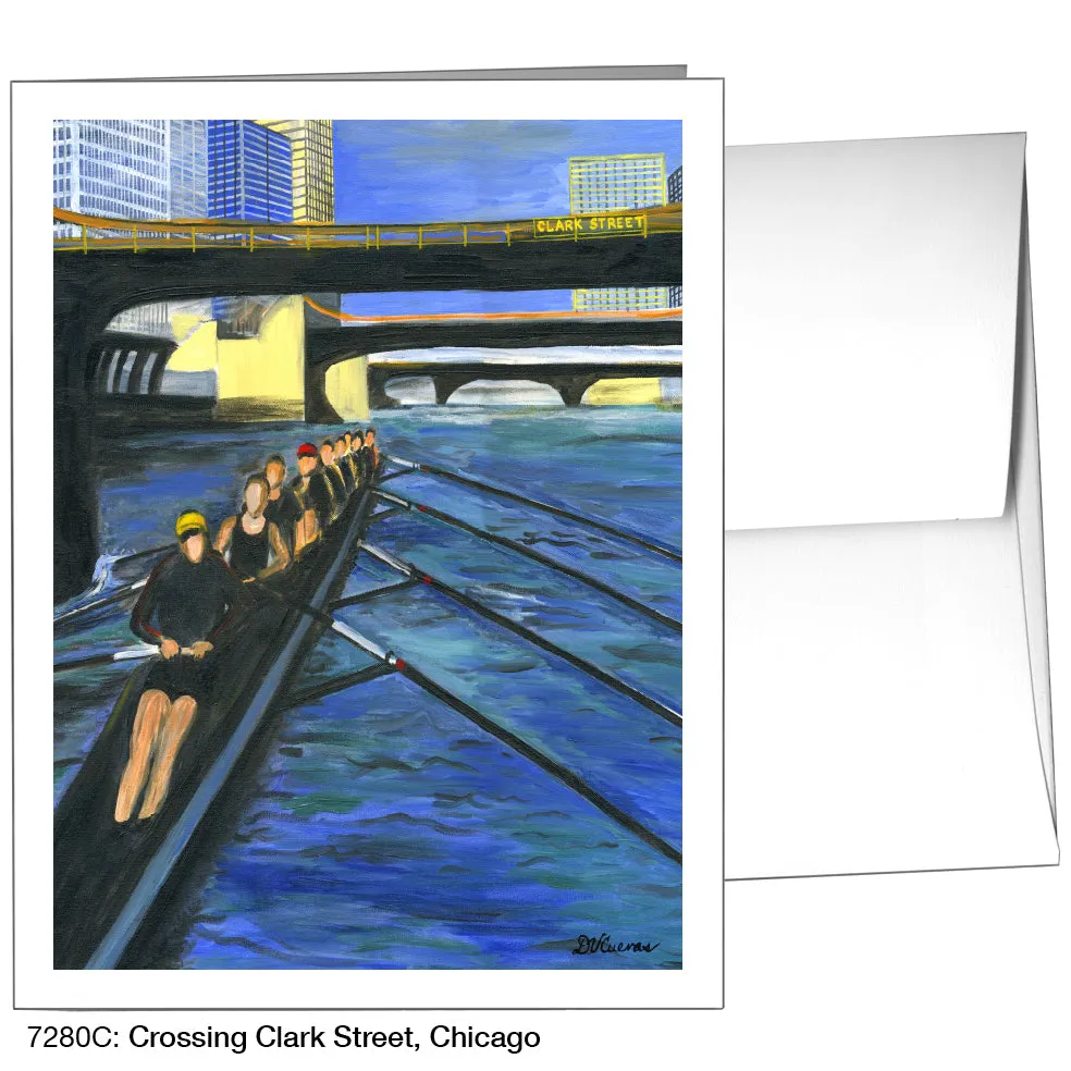 Crossing Clark Street, Chicago, Greeting Card (7280C)