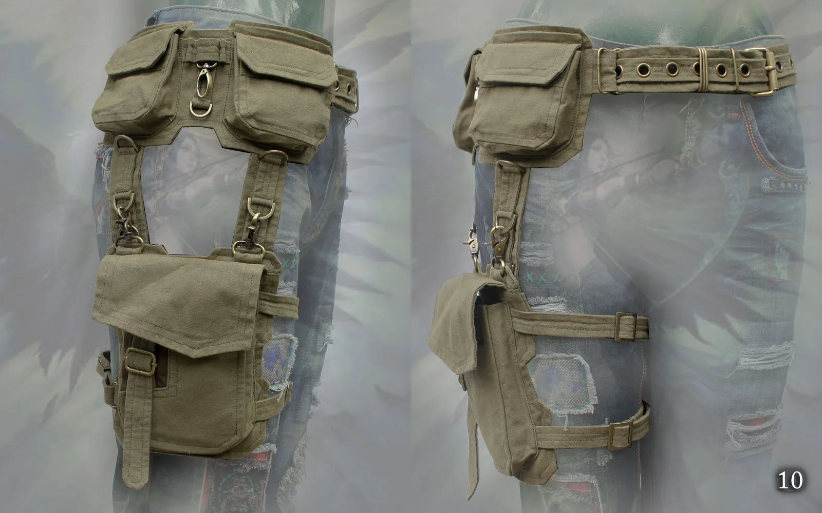 Defender Belt - multi pockets & leg Bag