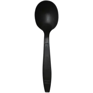 Eco-Friendly Heavy Weight Bio-Based Soup Spoons - Black - 1000 ct