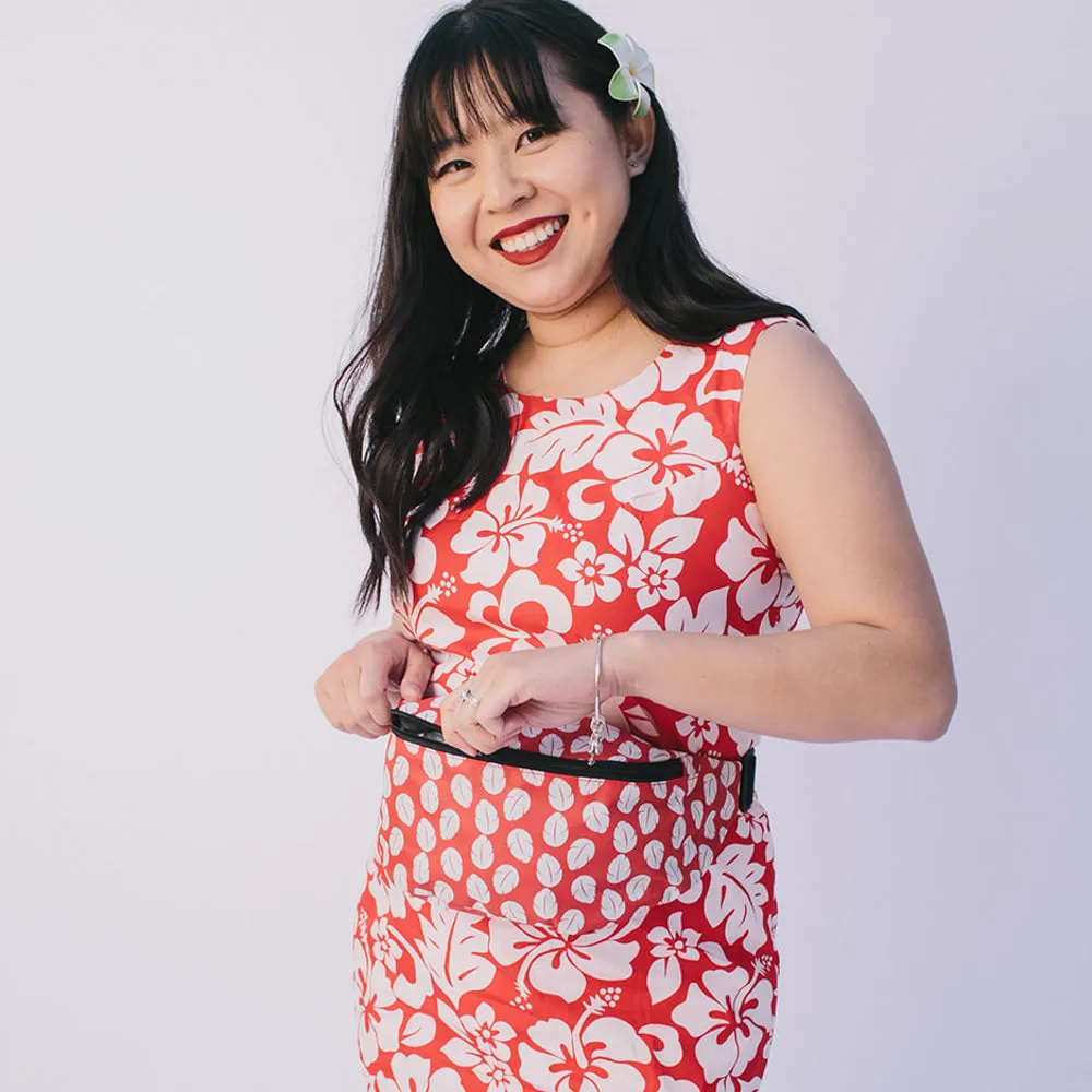 Fanny Pack - Lilo & Stitch Bounding Lilo Dress Leaves Red White