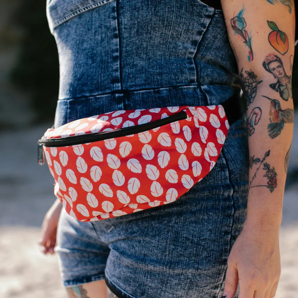Fanny Pack - Lilo & Stitch Bounding Lilo Dress Leaves Red White