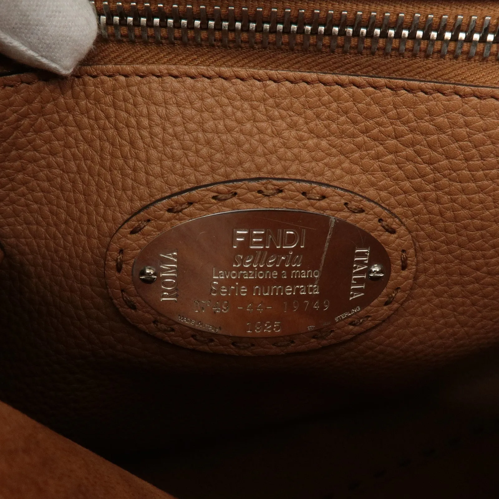 FENDI Selleria Leather Peekaboo Regular 2WAY Bag Black 8BN290