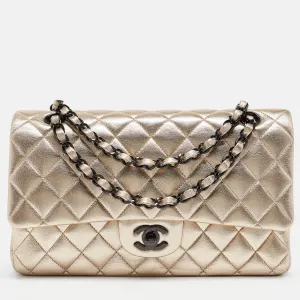 Gold Quilted Leather Medium Classic Double Flap Bag
