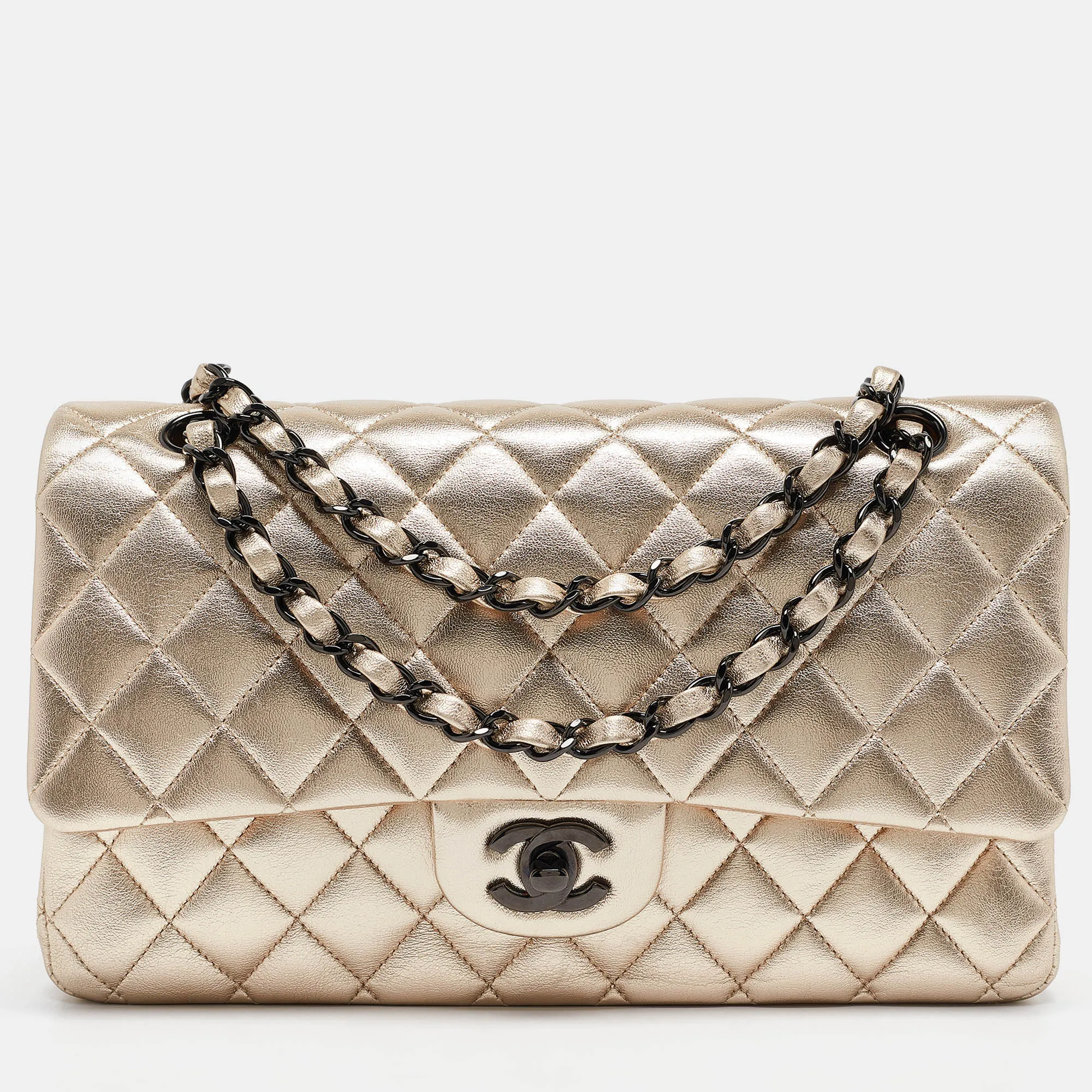Gold Quilted Leather Medium Classic Double Flap Bag