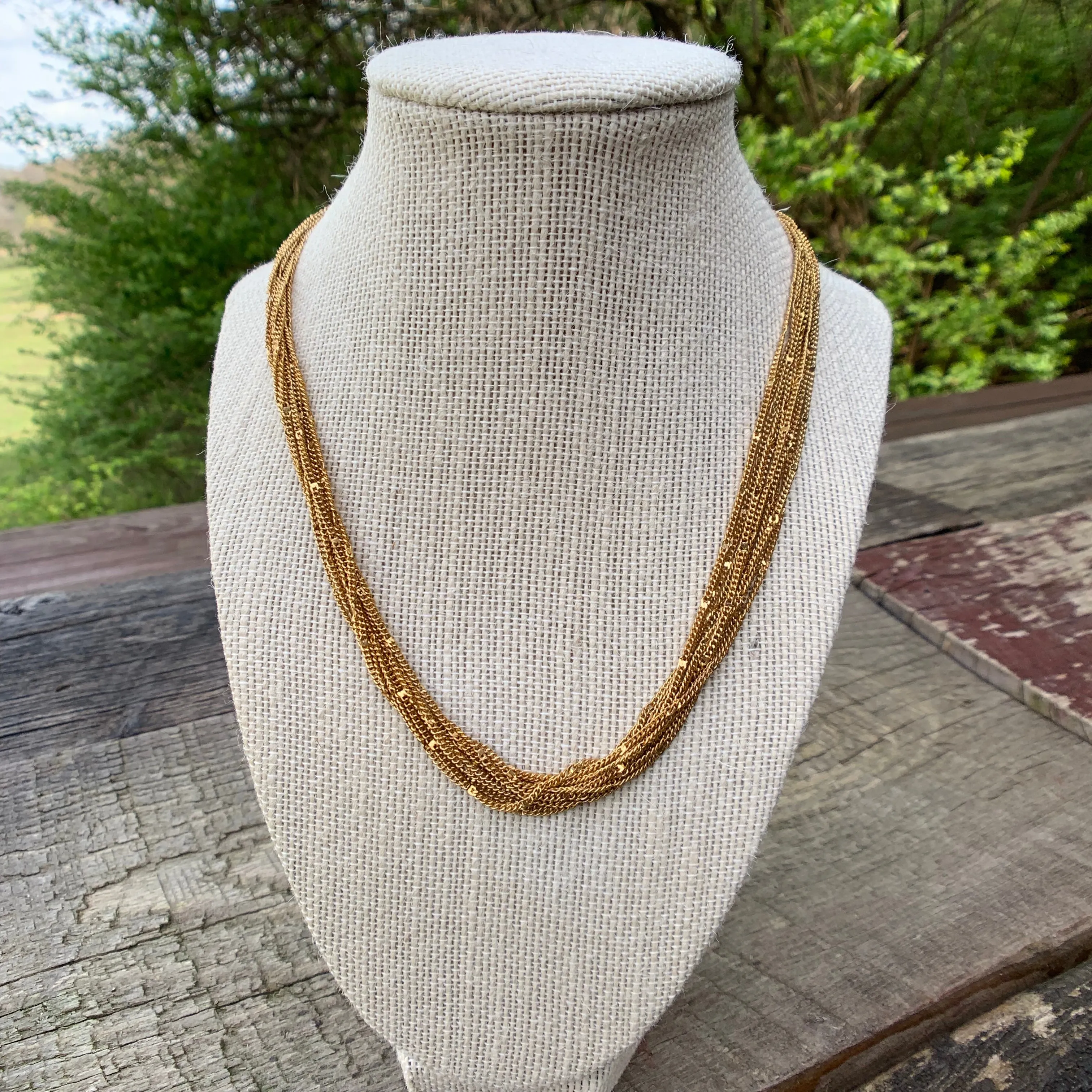 Gorgeous Vintage Layered Gold Chain Necklace