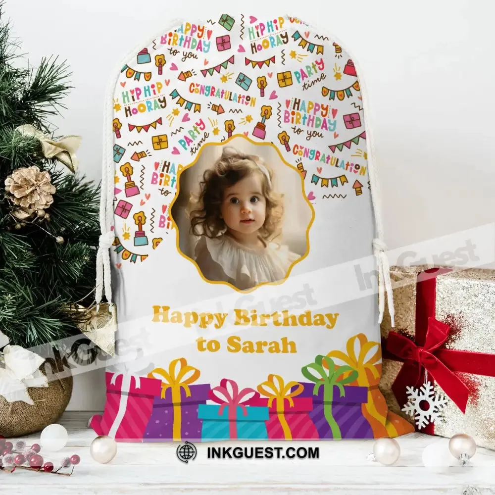 Happy Birthday Party Bag Personalized Christmas String Bag