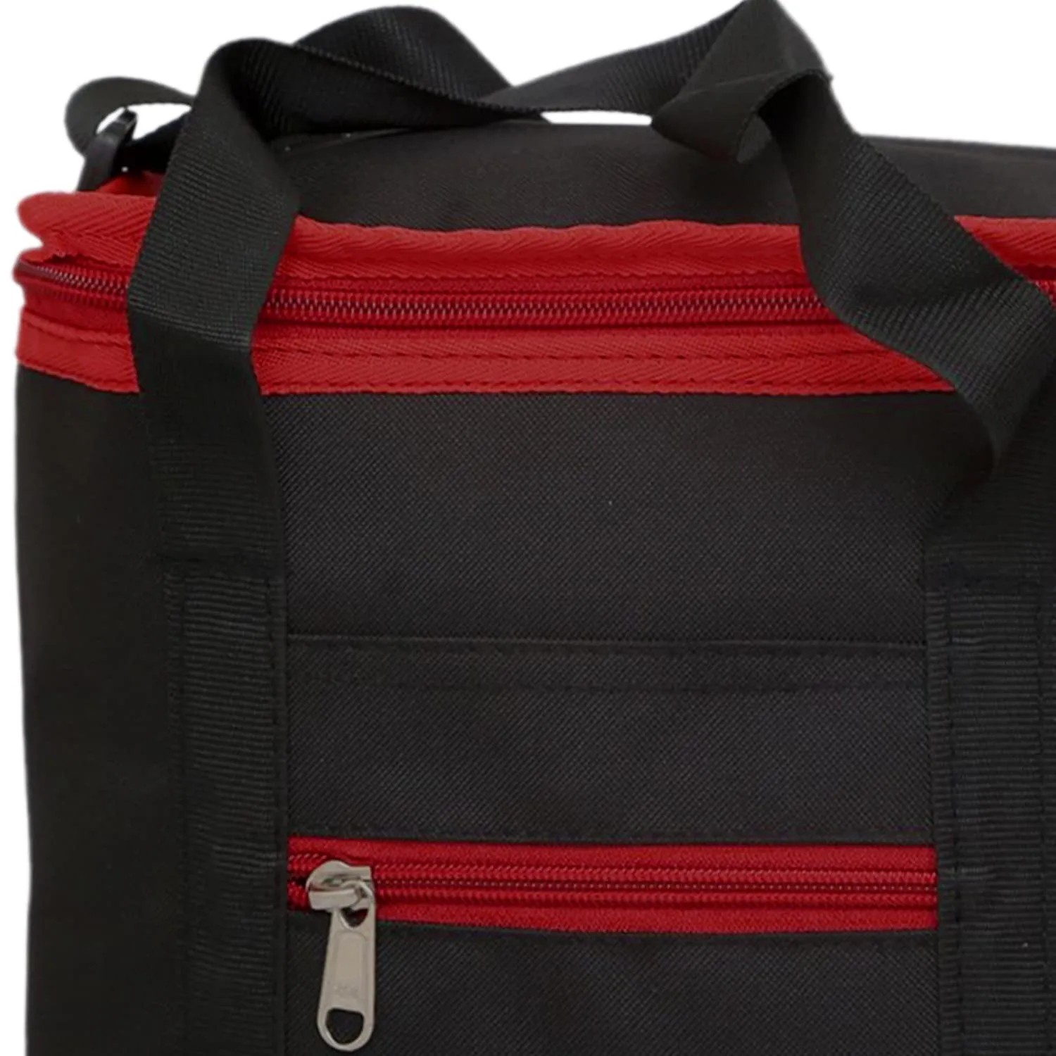 Heart Home Canvas Lunch Bag for Men, Women, Adults for Work, Picnic, Camping, Traveling or Any Outdoor Activities with 1 Front Pocket & 1 Side Pocket (Black)-50HH01214