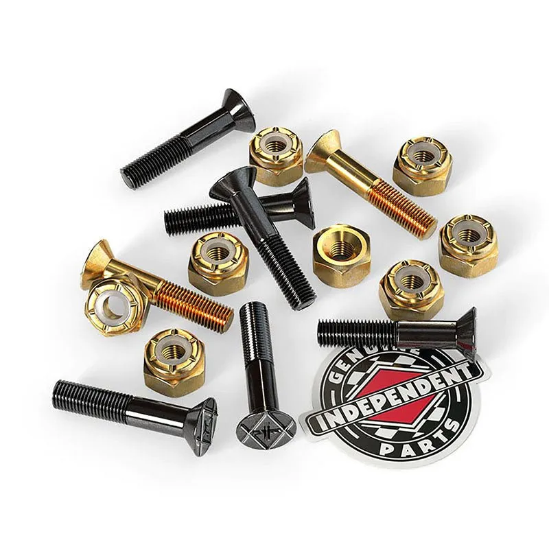 Independent Trucks 1" Genuine Parts Phillips Black/Gold Skateboard Hardware