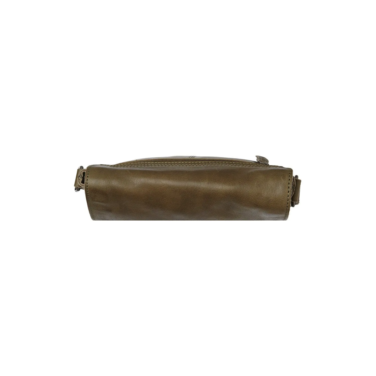 Leather Shoulder Bag Olive Green Duncan