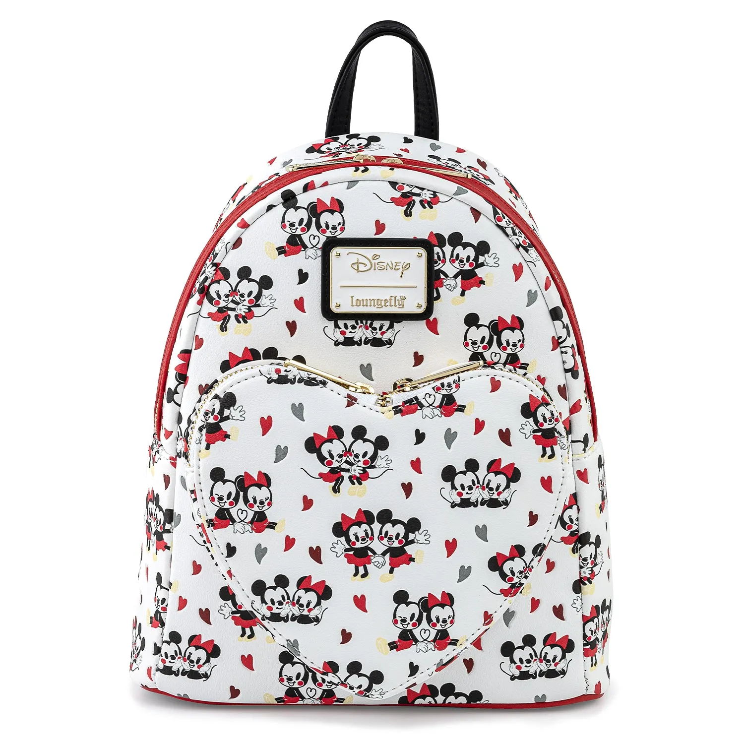 Loungefly x Disney Mickey & Minnie Mouse Love Heart AOP Mini Backpack