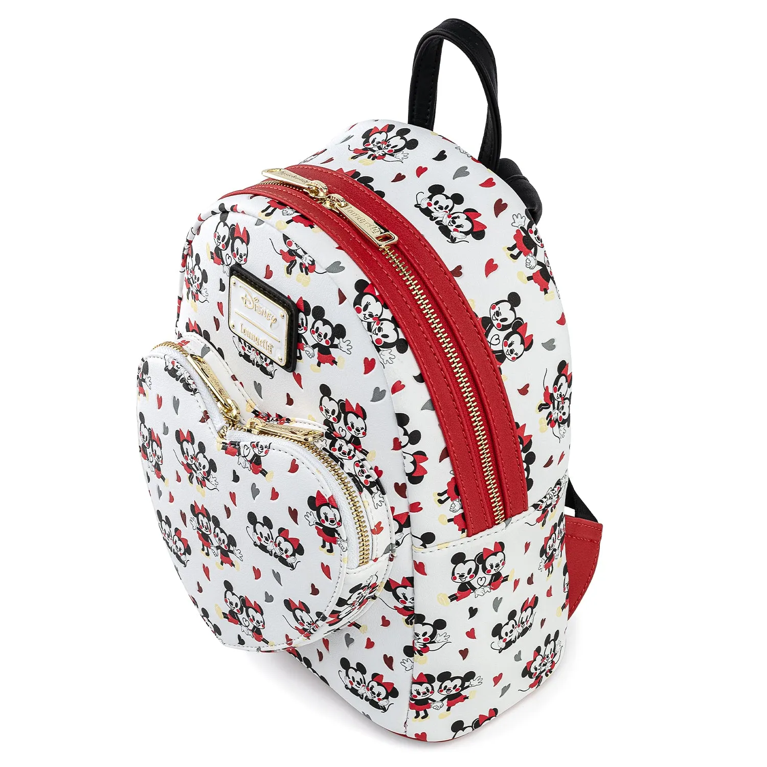 Loungefly x Disney Mickey & Minnie Mouse Love Heart AOP Mini Backpack