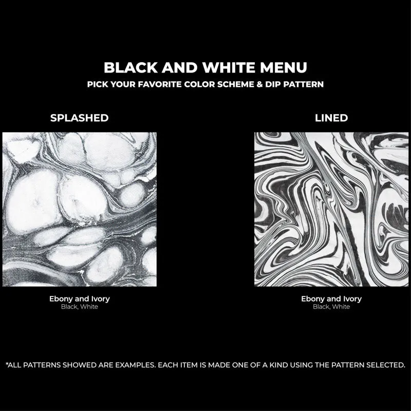 Marble Fanny Pack Exclusive Edition Splashed or Lined Patterns, Black And White, 3 Pockets & Adjustable Belt