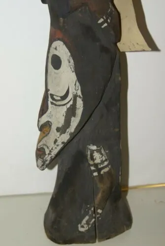 Older Rare Polychrome Tribal Cult Yamuk Bird Ancestor Spirit Figure Sepik 31A7