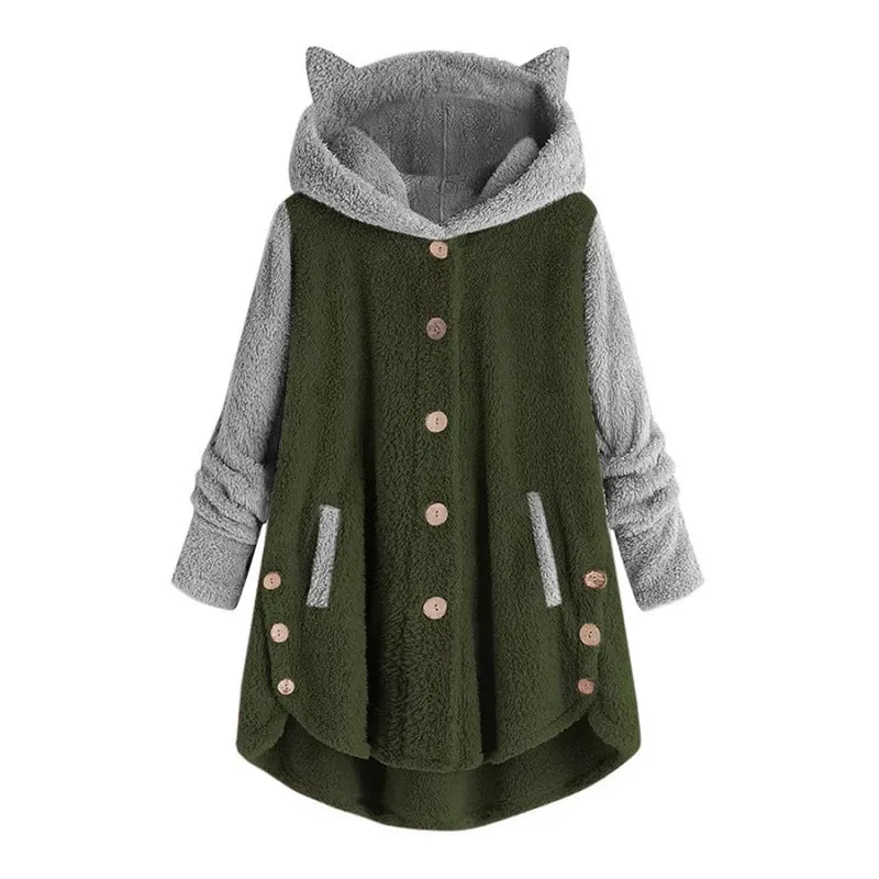 Paws Pocket Button Aesthetic Hoodie