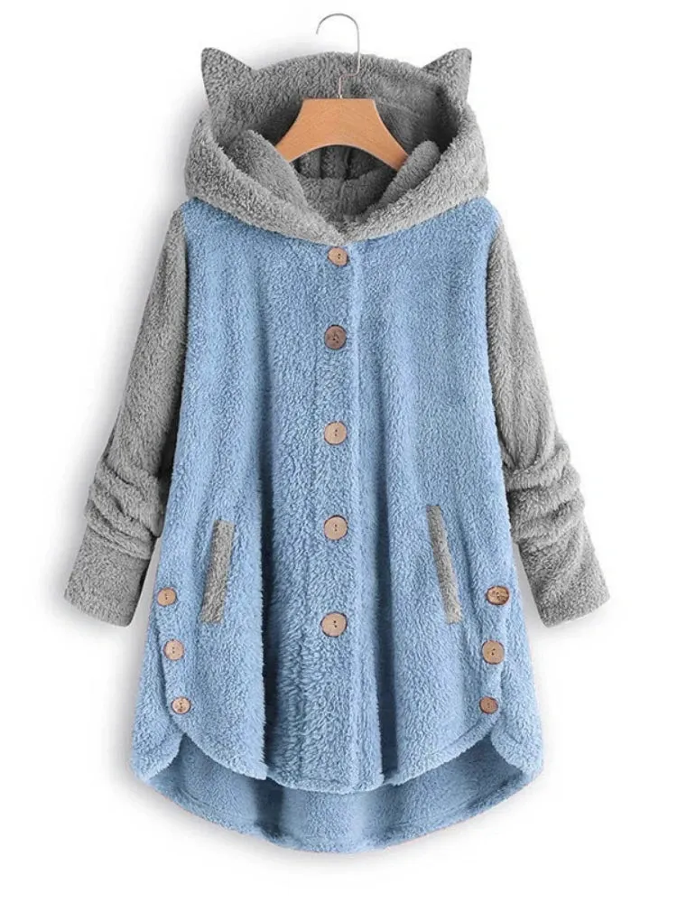 Paws Pocket Button Aesthetic Hoodie