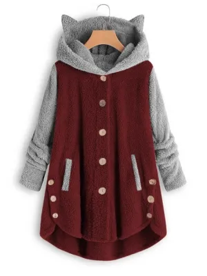 Paws Pocket Button Aesthetic Hoodie