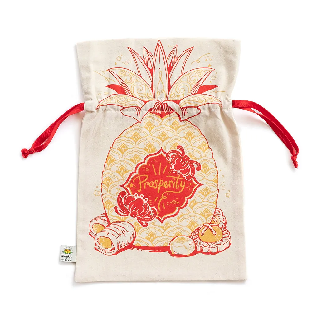 Pineapple Tart Drawstring Gift Bag